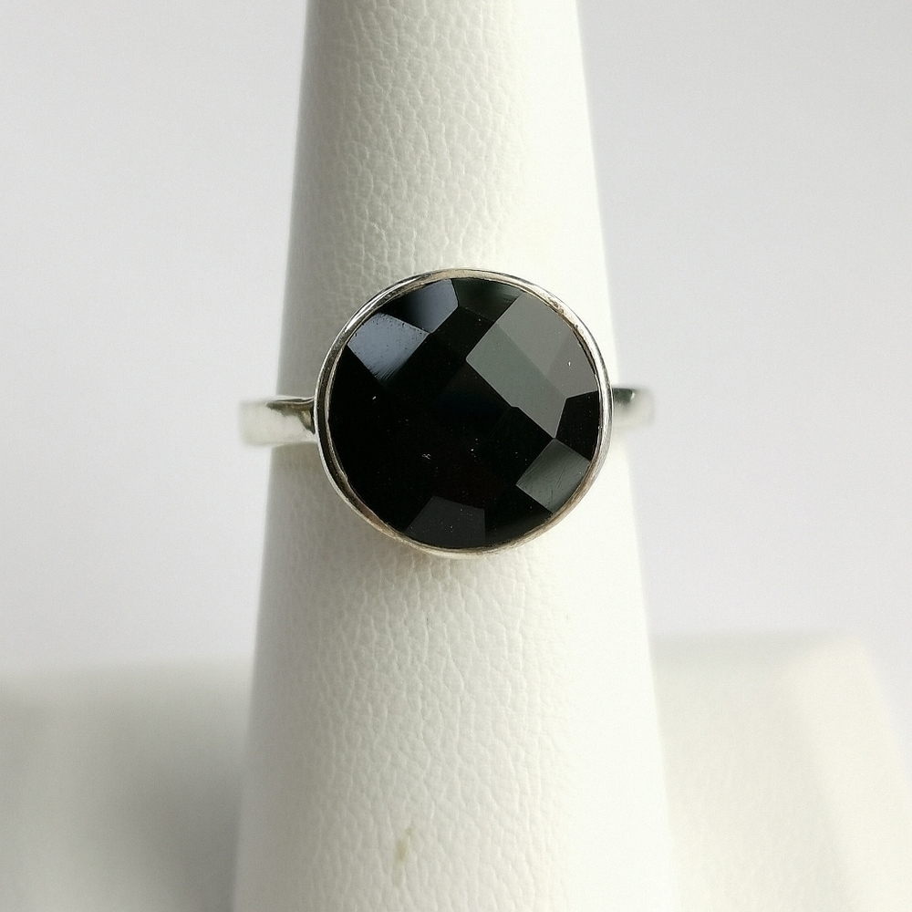 NEW Black onyx sterling silver ring size 6 - Picture 3 of 6